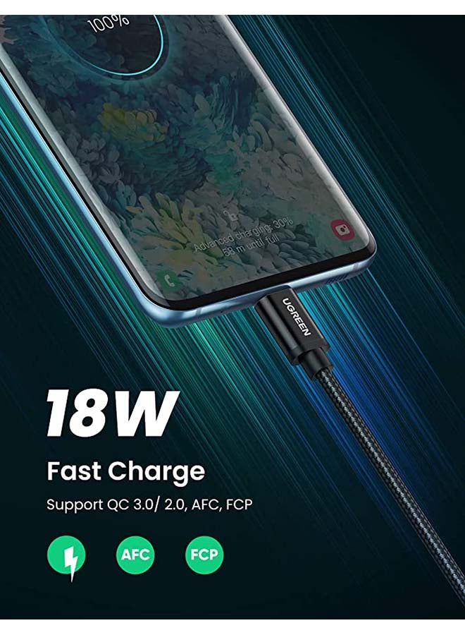 Ugreen USB C Cable Samsung Fast  Charging Cable 2Pack 3A USB A to USB C Data Cord  Nylon Braided Compatible for MacBook Pro, Nintendo Switch, Huawei MateBook  iPad mini 6 etc - 1M black  - Image 2