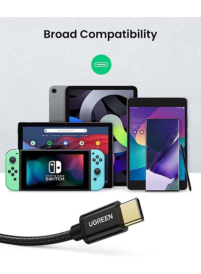 Ugreen - USB C Cable Samsung Fast  Charging Cable 2Pack 3A USB A to USB C Data Cord  Nylon Braided Compatible for MacBook Pro, Nintendo Switch, Huawei MateBook  iPad mini 6 etc - 1M black - Image 1