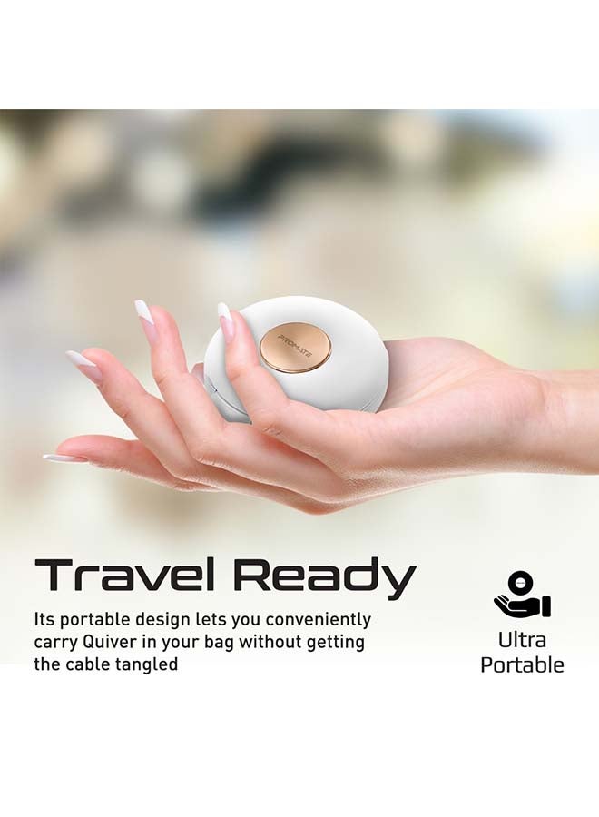 PROMATE 3-in-1 Retractable Magnetic Charging Cable 1M White  - Image 3