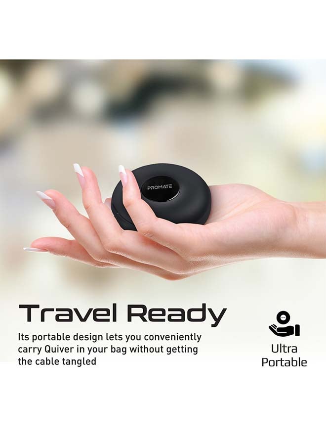 PROMATE 3-in-1 Retractable Magnetic Charging Cable 1M Black  - Image 3