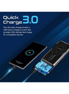 PROMATE 10000mAh SuperCharge MagSafe Wireless Charging Power Bank 15W Magnetic Wireless Charger, 20W PD And Quick charge 3.0 port Black  - Image 4