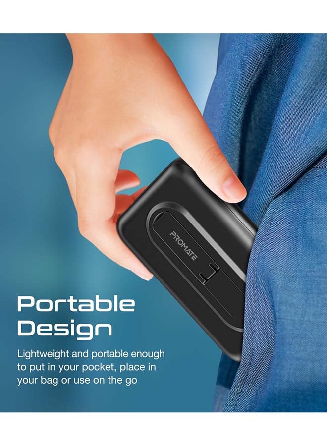 PROMATE - 10000mAh SuperCharge MagSafe Wireless Charging Power Bank 15W Magnetic Wireless Charger, 20W PD And Quick charge 3.0 port Black - Image 1