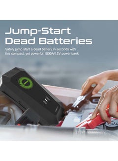 PROMATE 1500A/12V Car Jump Starter with 19200mAh Power Bank, 10W Qi Charger, Dual QC 3.0 Ports, HexaBolt-20  - Image 3