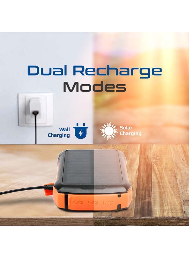PROMATE - 20000mAh Rugged EcoLight Solar Power Bank Black - Image 1
