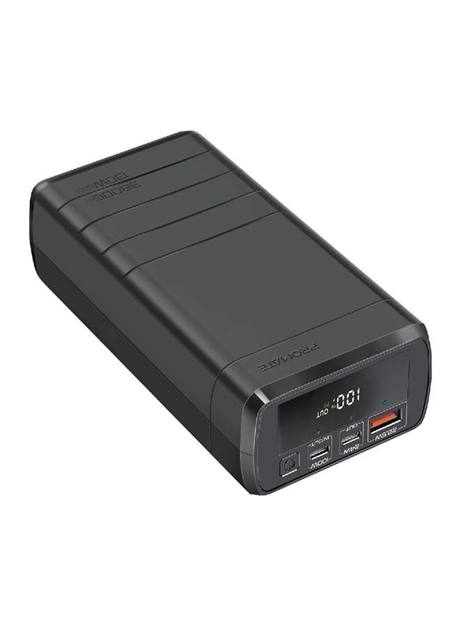 بروميت باور بانك للشحن السريع بقدرة 38000 مللي أمبير في الساعة مزود بمنفذ USB-C PD بقدرة 100 وات وتقنية كوالكوم للشحن السريع 3.0 بقدرة 22.5 وات أسود أسود  - Image 1