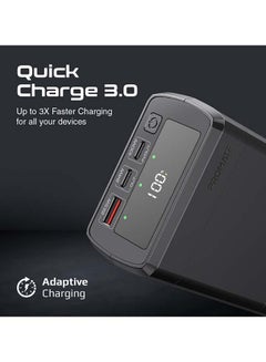 بروميت باور بانك للشحن السريع بقدرة 38000 مللي أمبير في الساعة مزود بمنفذ USB-C PD بقدرة 100 وات وتقنية كوالكوم للشحن السريع 3.0 بقدرة 22.5 وات أسود أسود  - Image 3