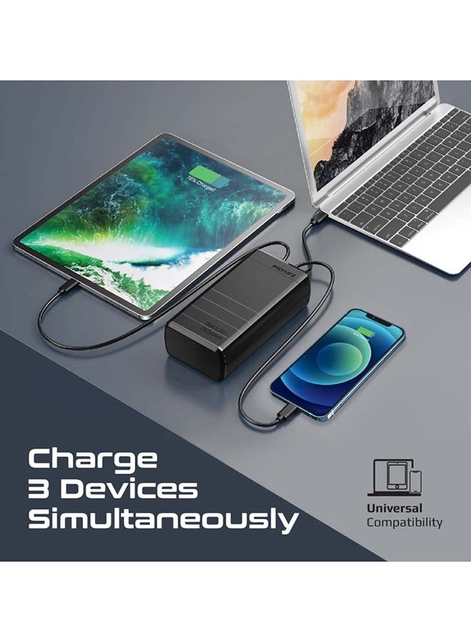 بروميت باور بانك للشحن السريع بقدرة 38000 مللي أمبير في الساعة مزود بمنفذ USB-C PD بقدرة 100 وات وتقنية كوالكوم للشحن السريع 3.0 بقدرة 22.5 وات أسود أسود  - Image 4