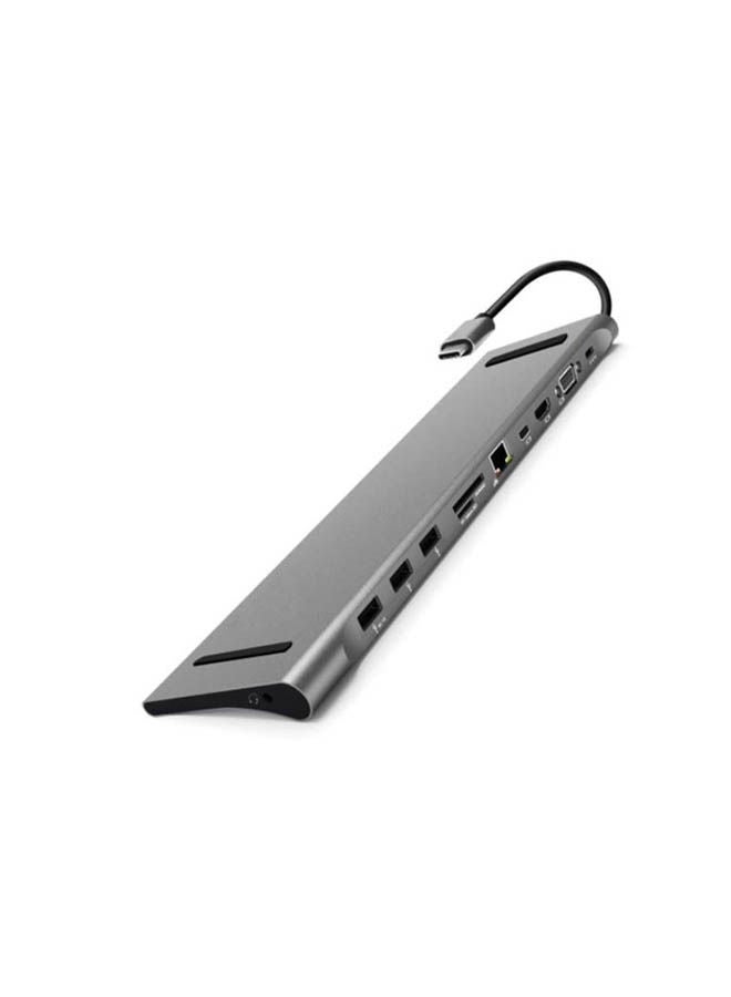 Generic - Multi-port 11 in 1 cable compatible with MacBook – TCS200 Dark Silver - Image 1