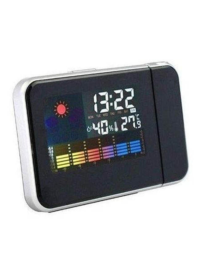 Weather Station Projection Clock Silver