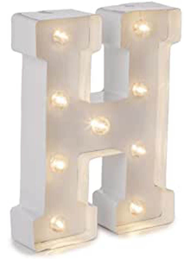 Light Up Alphabet Letter H Surprise For Birthdays And Special Occasions White