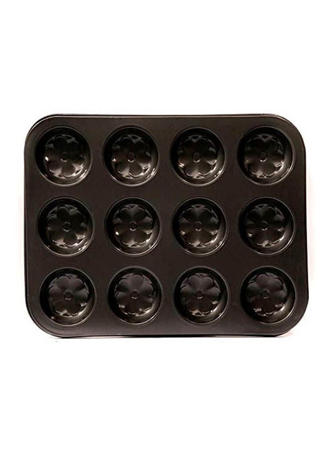Cake Mould Flower Design 12 Pieces Bake 1 Aluminum Material Brown