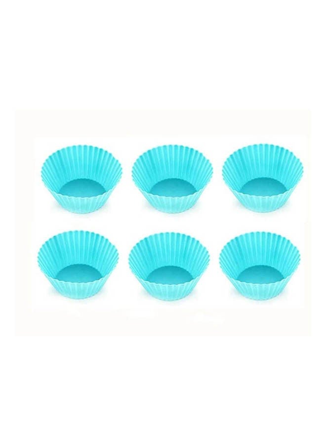 Bright Colors Cup Cake Mould - Set Of 6 Blue