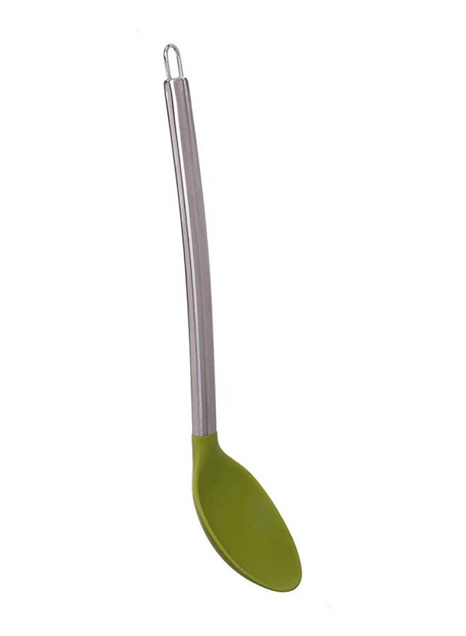 Cooking Spoon With Stainless Steel Handle Green