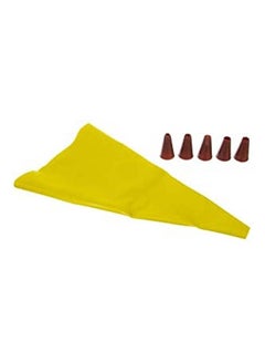 Generic Reusable Cream Pastry Bag With 5 Pieces Yellow 