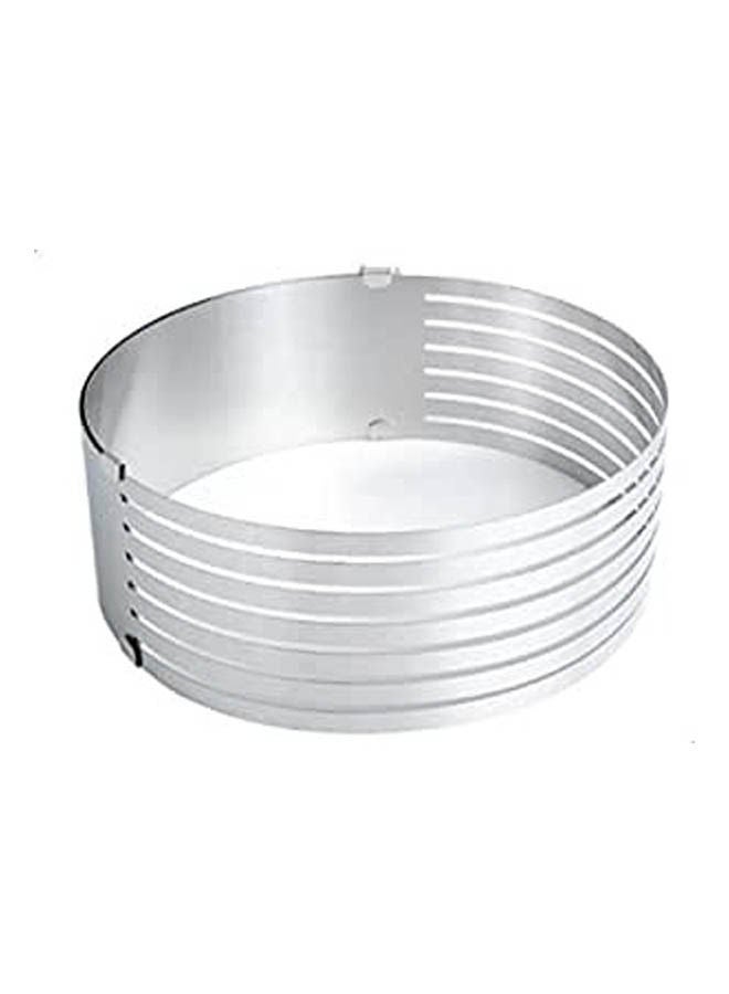 Stainless Steel Cake Layered Adjustable Retractable Circular Mousse Ring Silver