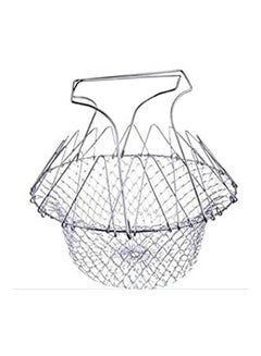 Fry Chef Basket Kitchen Colander Magic Basket Strainer Silver