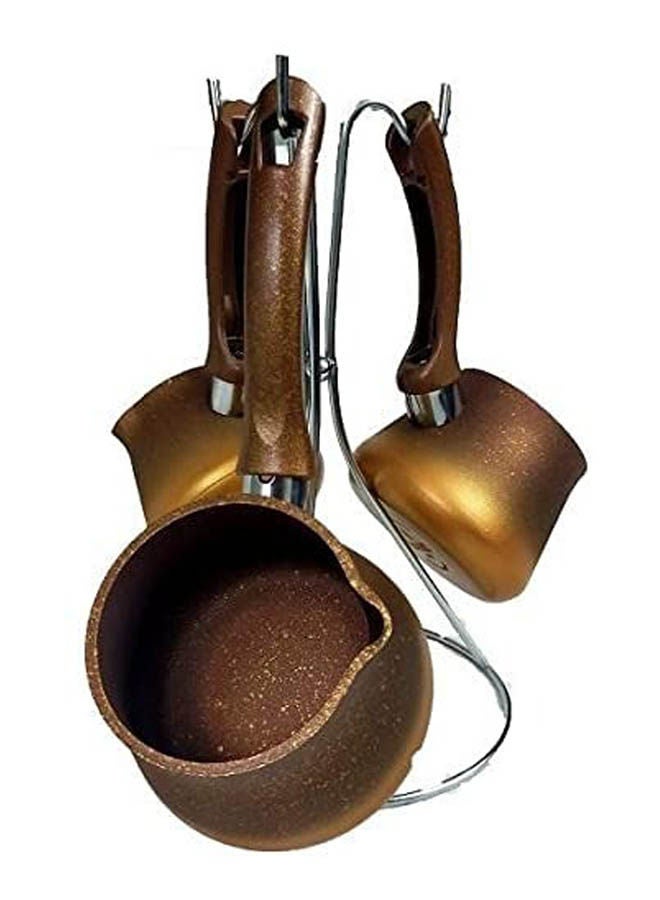 Turkish Granite Coffee Pot Set Brown