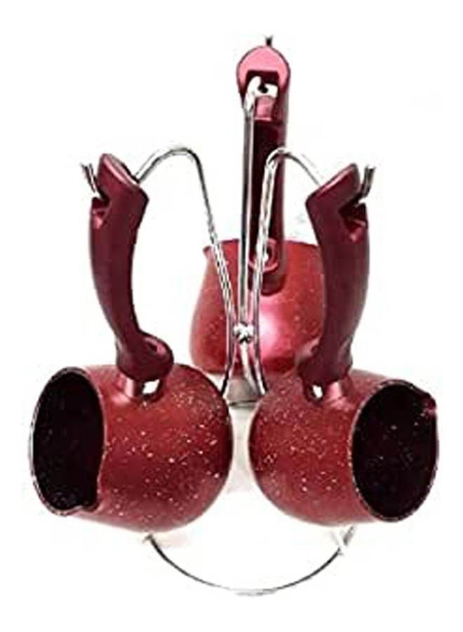 Turkish Granite Coffee Set Red