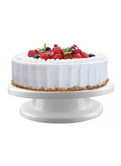 Generic Turnable Cake Rotating Tart Plate White 