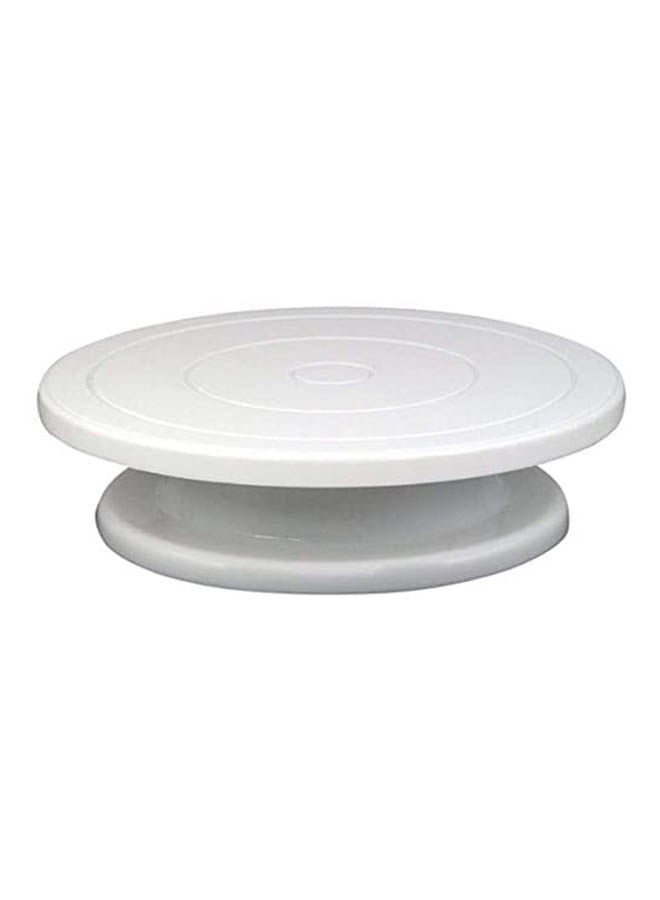 Plastic Cake Turntable Rotating Anti-Skid Cake White 28cm  - Image 1