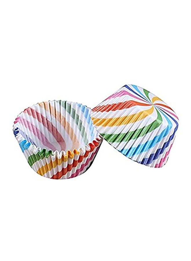 100 Pcs Colorful Rainbow Paper Cupcake Multicolour One Sizecm