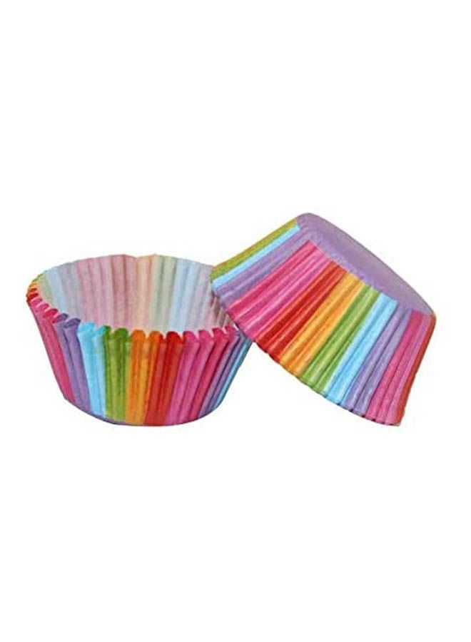 100 Pcs Colorful Paper Cupcake Multicolour - Image 1