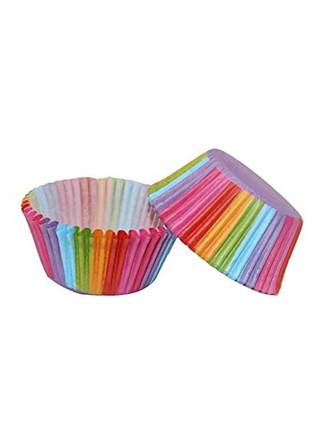 100 Pcs Colorful Paper Cupcake Multicolour - Image 1