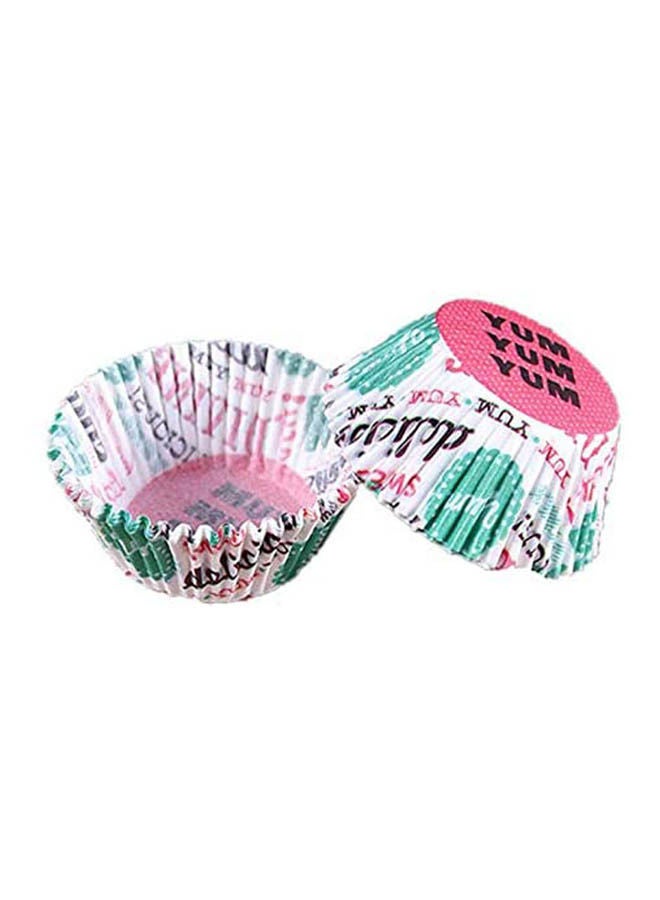 100Pcs Muffin Mini Colored Alphabet Pattern Paper Cups Oil-Proof Chocolate Paper Tray Cake Baking Mold Cupcakes Cases Multicolour