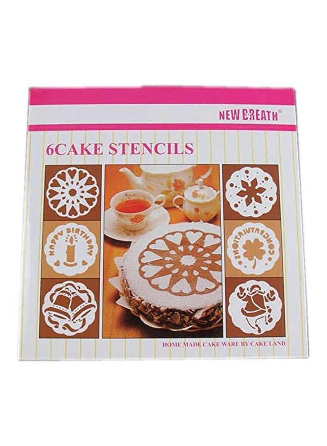 6Pcs Cake Stencils Set White