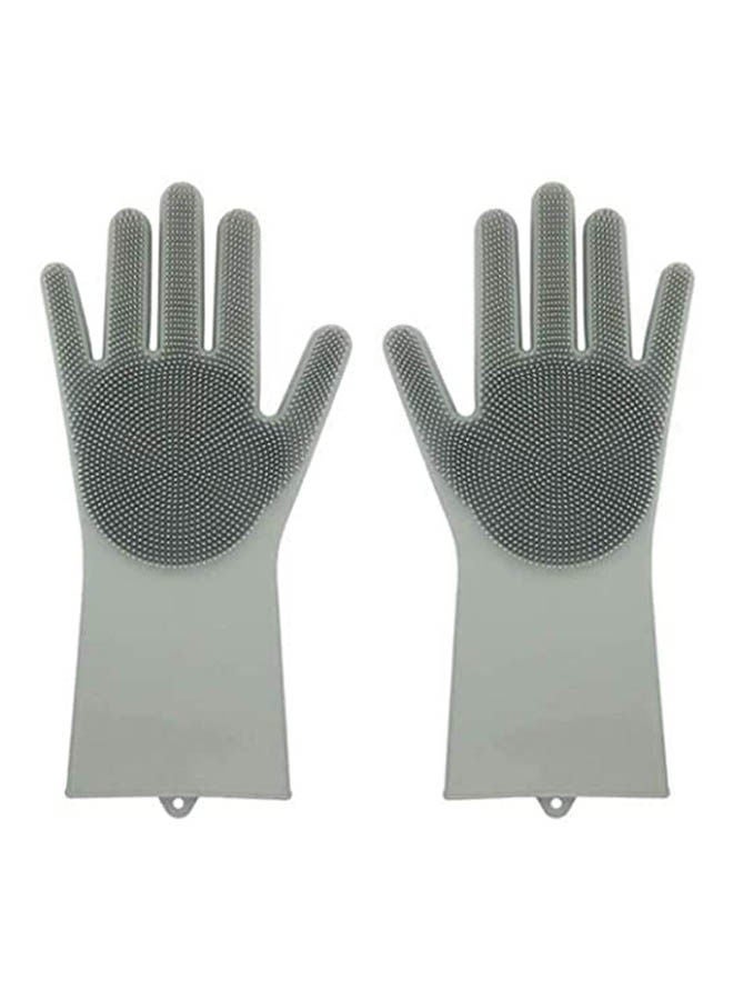 2Pcs Magic Silicone Gloves Reusable Dish Heat Resistant Gloves Kitchen Grey 
