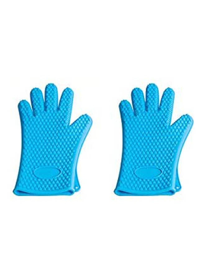 1 Pair Of Microwave Oven Silicone Glove BLue One Sizecm