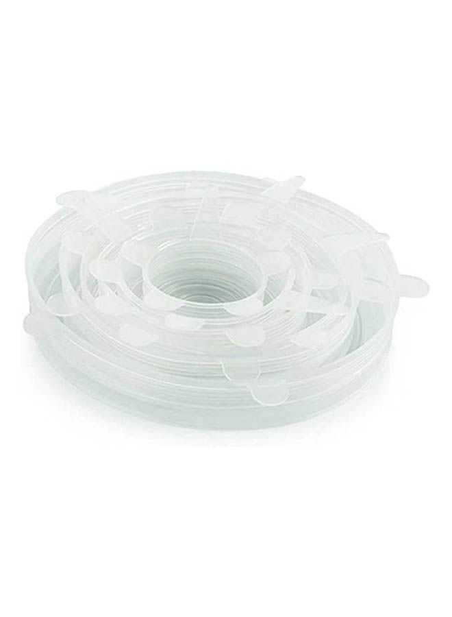 6 Pack Silicone Stretch Lids Clear 