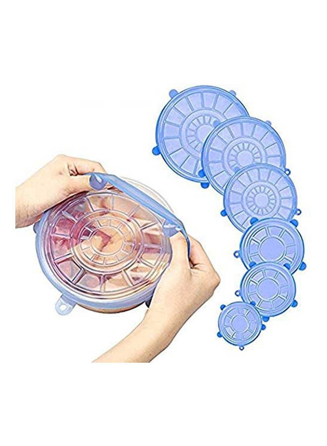 Generic 6 Pack Silicone Stretch Lids Blue 