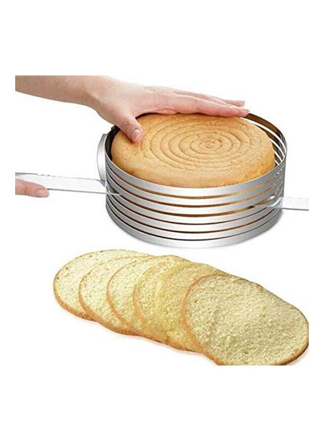 Adjustable Cake Cutter Round Shape Bread Cake Slicer Adjustable Layered Cake Slicer Silver