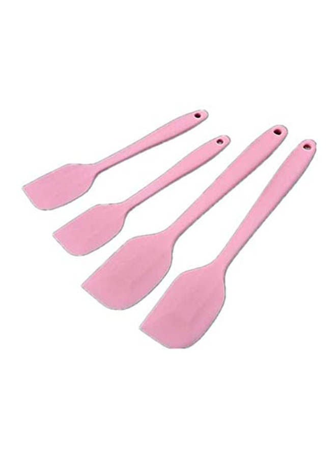Generic 1 Set 4-Piece Pink Silicone Spatulas Set Heat Resistant Non-Stick Flexible Rubber Kitchen Utensil Pink 