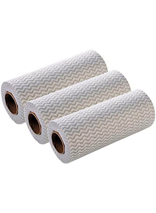 Fiber Geometric Pattern- Kitchen Towels White