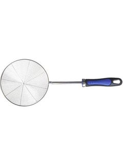 Food Oil Strainer With Plastic Handle Large Silver