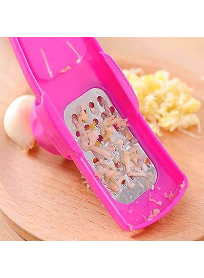 ماركة غير محددة Garlic 1Pc Multi Functional Plastic Stainless Steel Garlic Presses Pink 