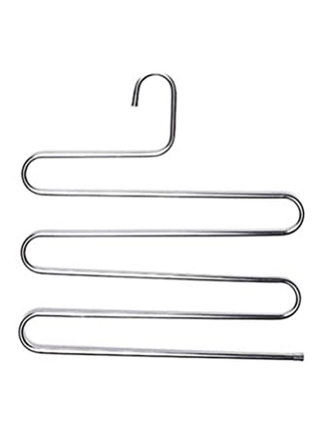 5 Layers Pants Clothes Rack S Shape Multi-Purpose Hangers For Trousers Tie Organizer Storage Hanger Silver 