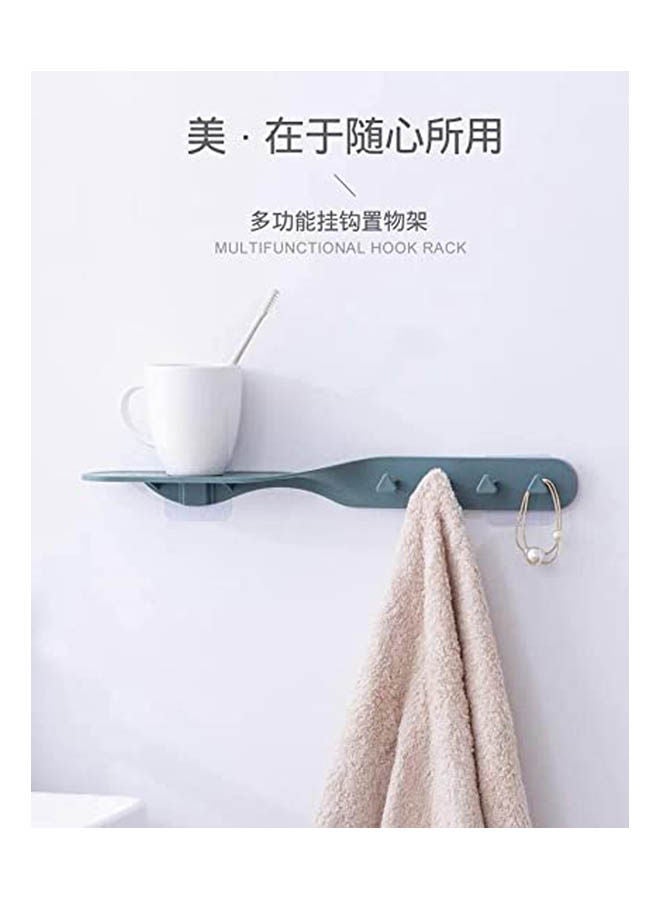 Generic Wall-Mounted Multifunctional Abs Bathroom Hook Rack Blue  - Image 2