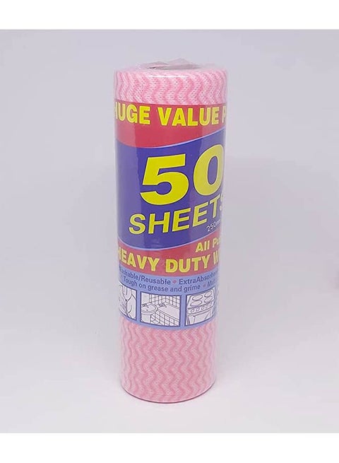 Kitchen Multi-Use Towels Roll 50 Sheets Red