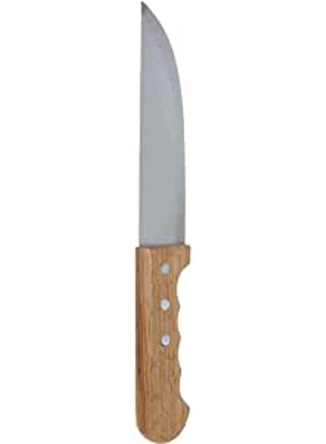 Knife Stainless Steel With Wooden Handle Brown