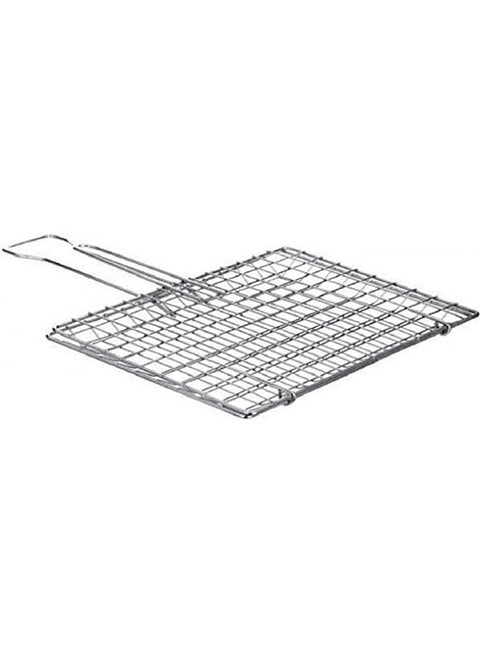 Mini Grill Griddle With 10 Handle Chrome Stainless Coating Silver