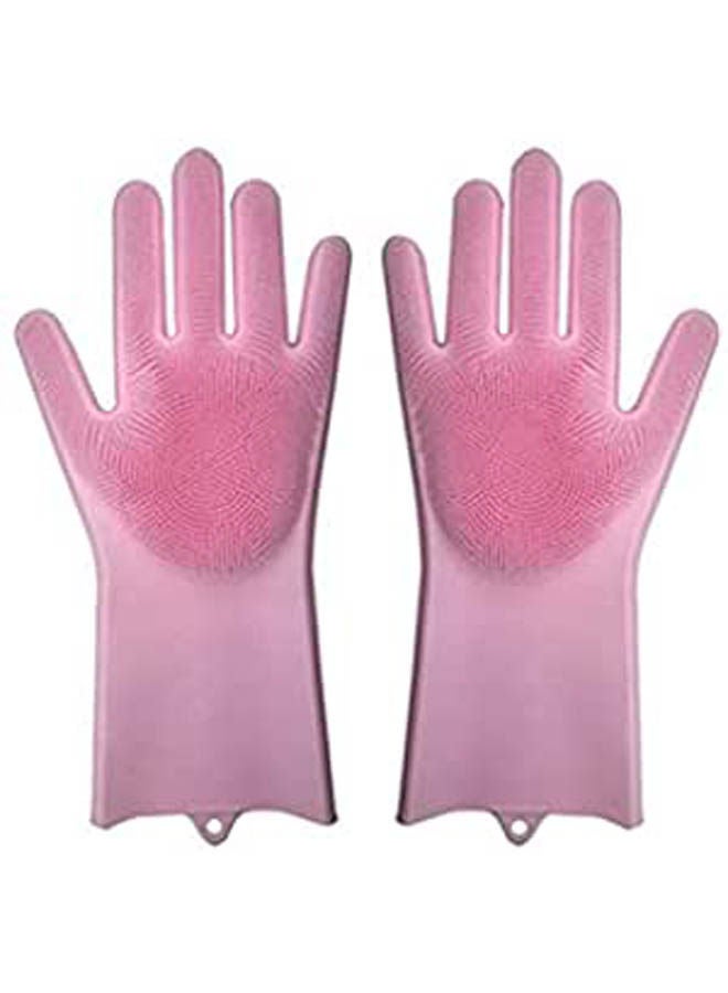 Kitchen Gloves Dishwashing Gloves For Household Car Cleaning Pet Hair Care Pink