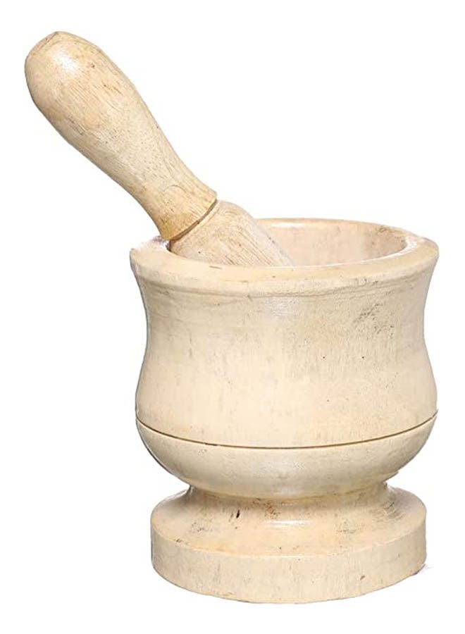 Medium Mortar And Pestle Beige 
