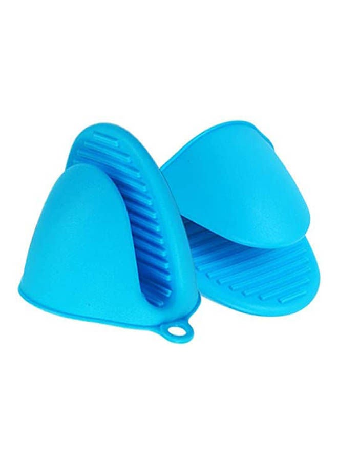 Microwave Oven Gloves For Kitchen Oven Waterproof Gloves Grill Grill Finger Gloves Blue 
