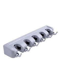 Generic Mop And Broom Tool Holder Organizer Wall Mounted Non Slide Storage Hooks Racks And Towels Grey 