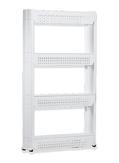 Organizer And Racks For Bathroom And Kitchen Storage 4 Shelves White