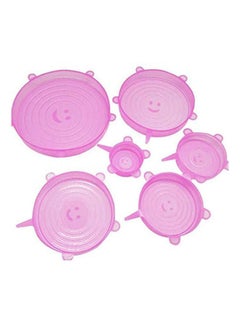 Reusable Stretch Set Of 6 Lids For Bowl Cup Pot Pan Plate Dish Fruit Vegetable Covers Flexible Cooking Seal Purple - v1652479447/N53312405A_1