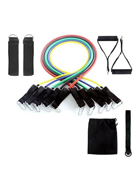 Resistance Bands Set Include 5 Stackable Exercise Bands With Carry Bag Door Anchor Attachment Legs Ankle Straps